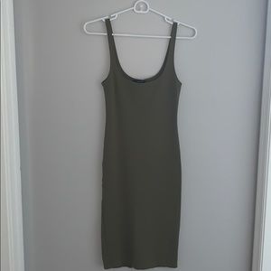 Olive green midi dress